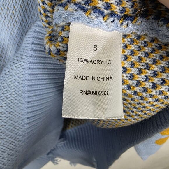 NWT PacSun Sunny Cropped Boxy Knit Sweater Oversized Size Small Distressed Hem - Picture 4 of 6